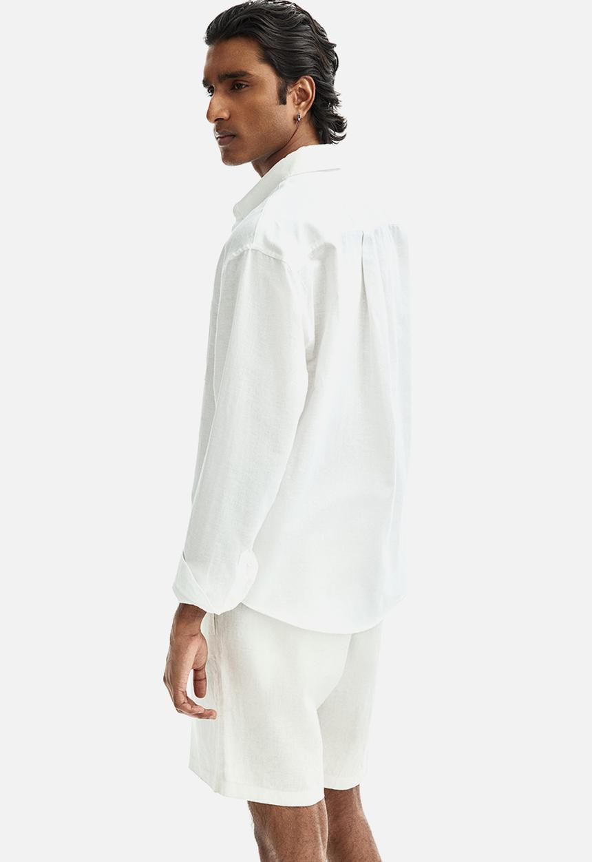 H&M - Relaxed fit linen shorts - white