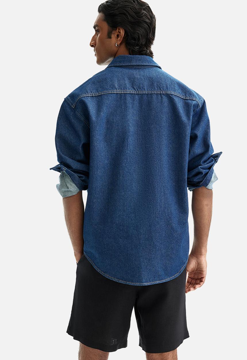 H&M - Relaxed fit linen shorts - black