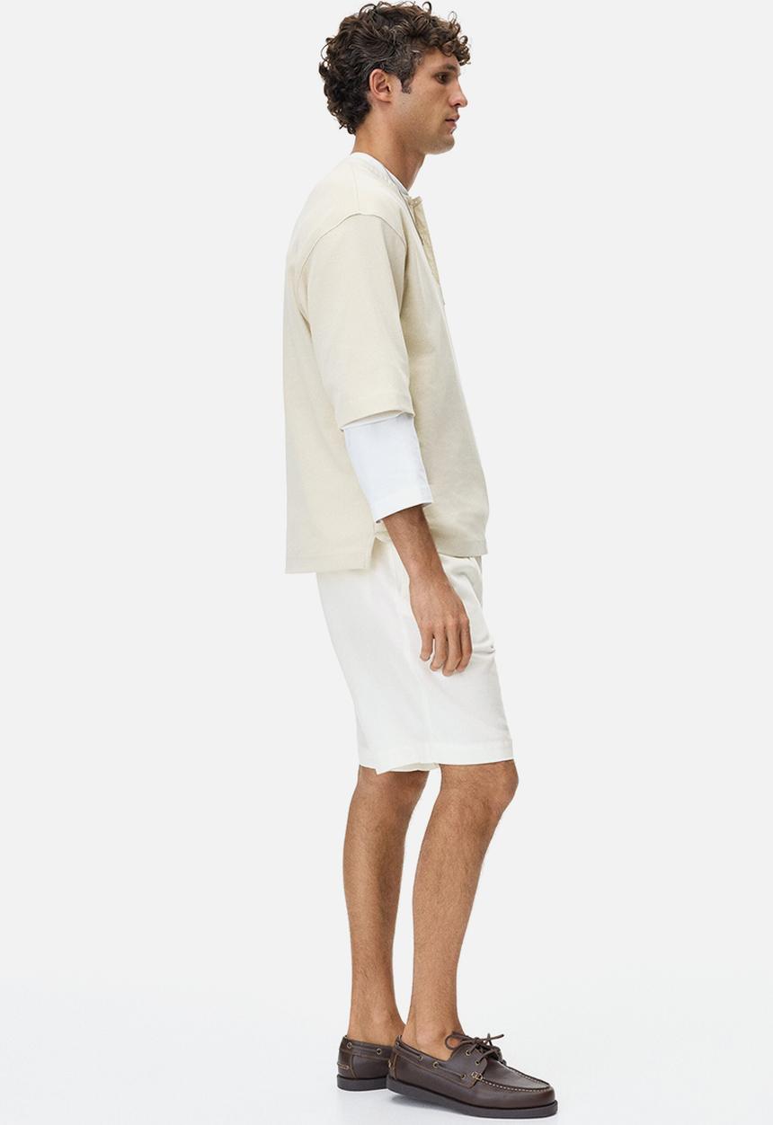 H&M - Relaxed fit linen-blend shorts - white