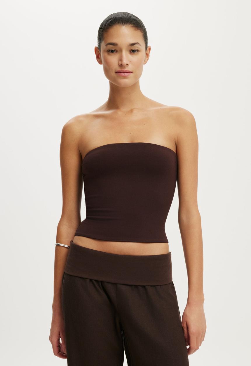 Cotton On - Maple Tube Top - Dark Oak
