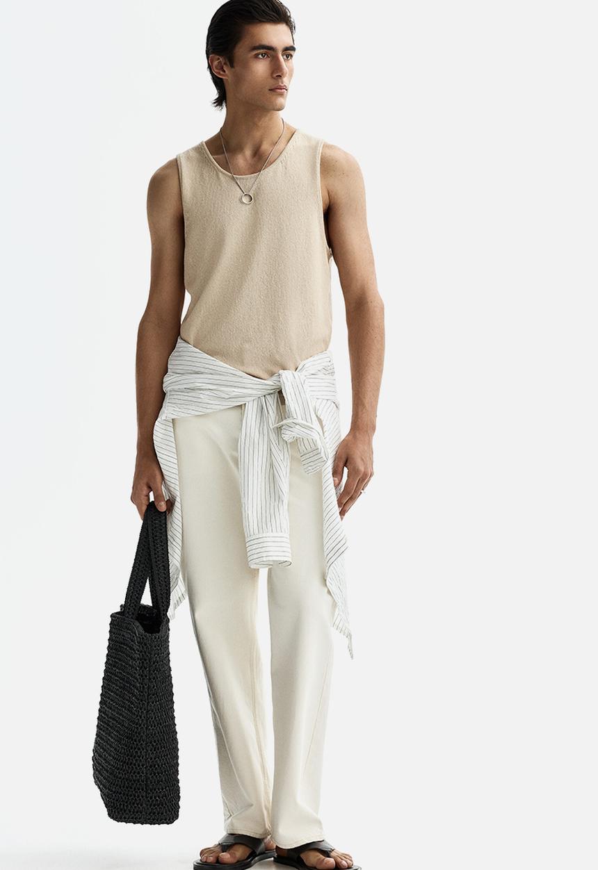 H&M - Regular fit knitted vest top - light beige
