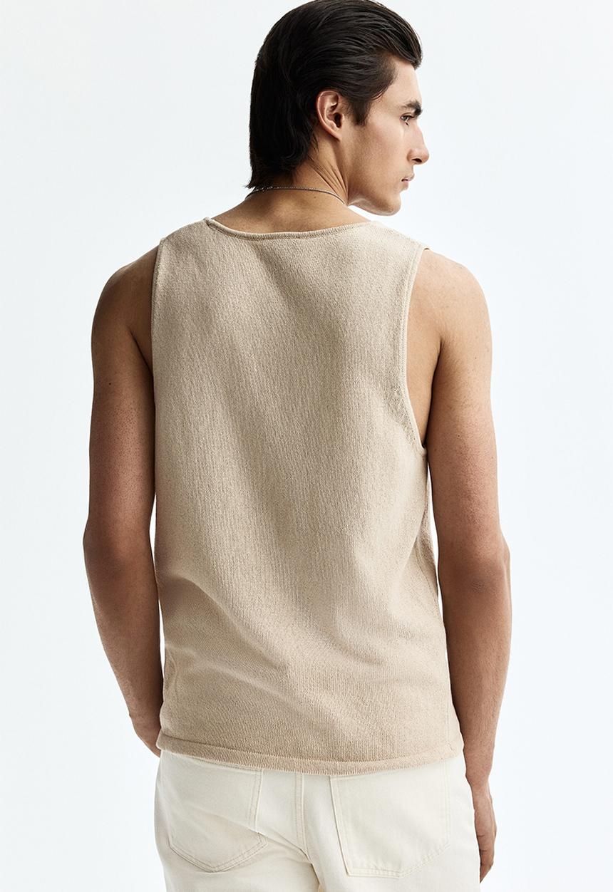 H&M - Regular fit knitted vest top - light beige
