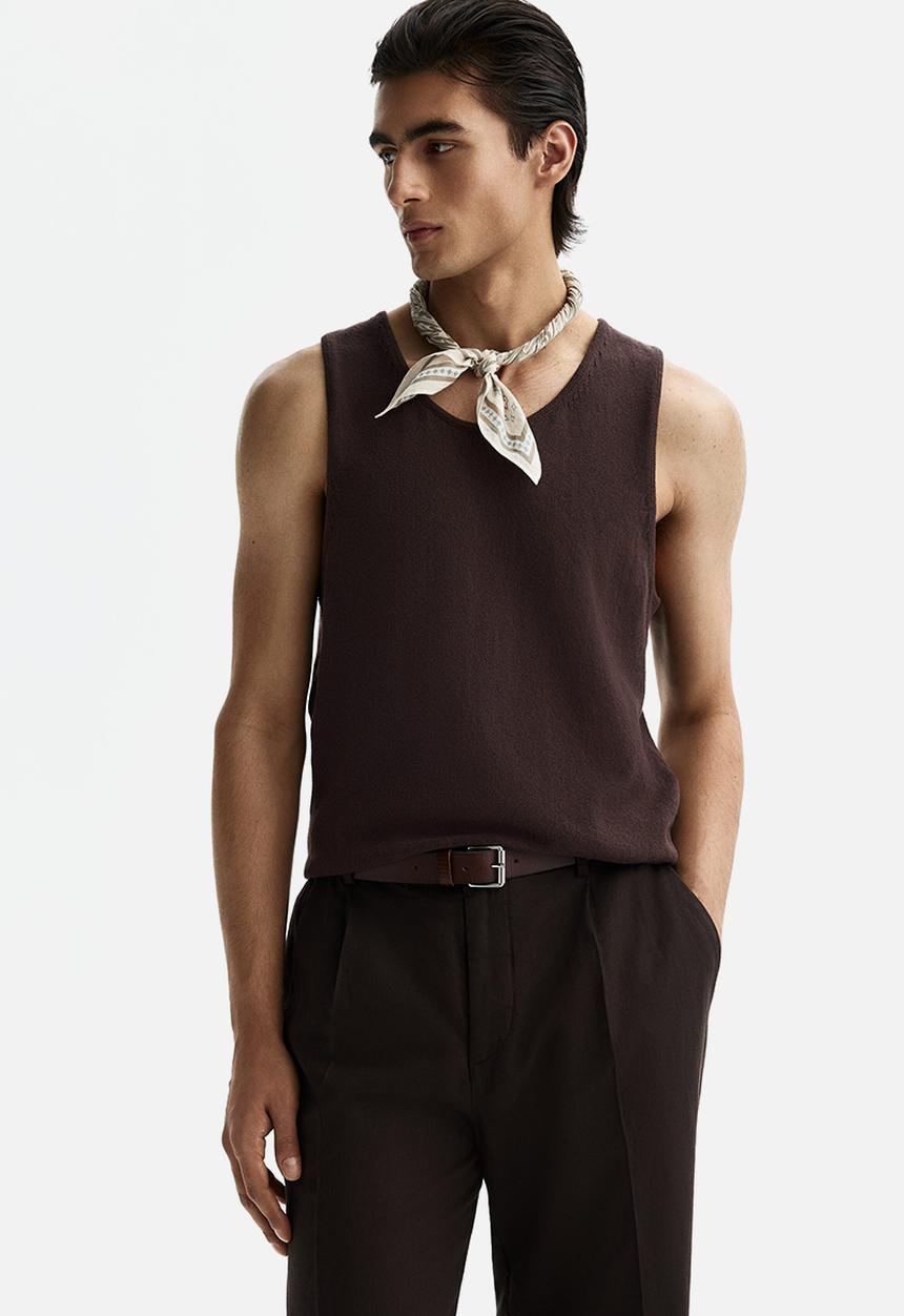 H&M - Regular fit knitted vest top - dark brown