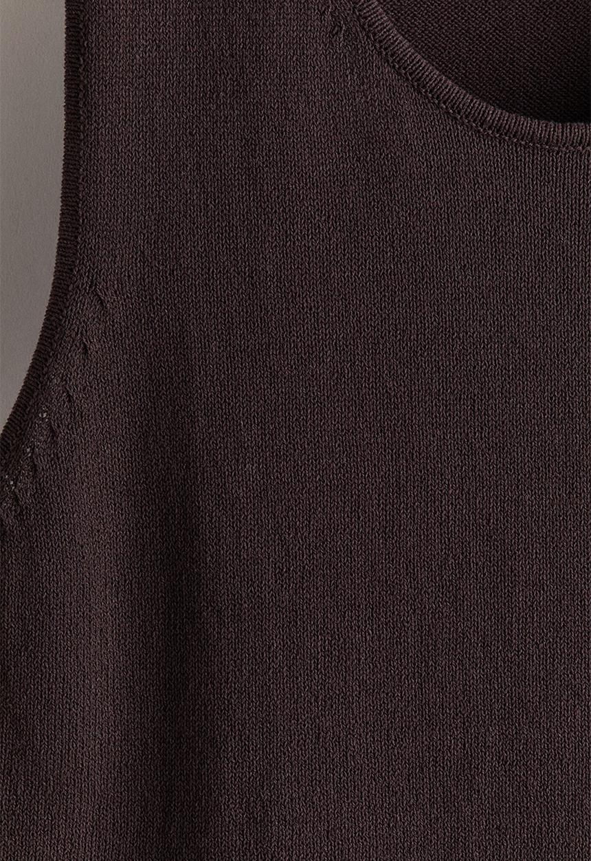 H&M - Regular fit knitted vest top - dark brown