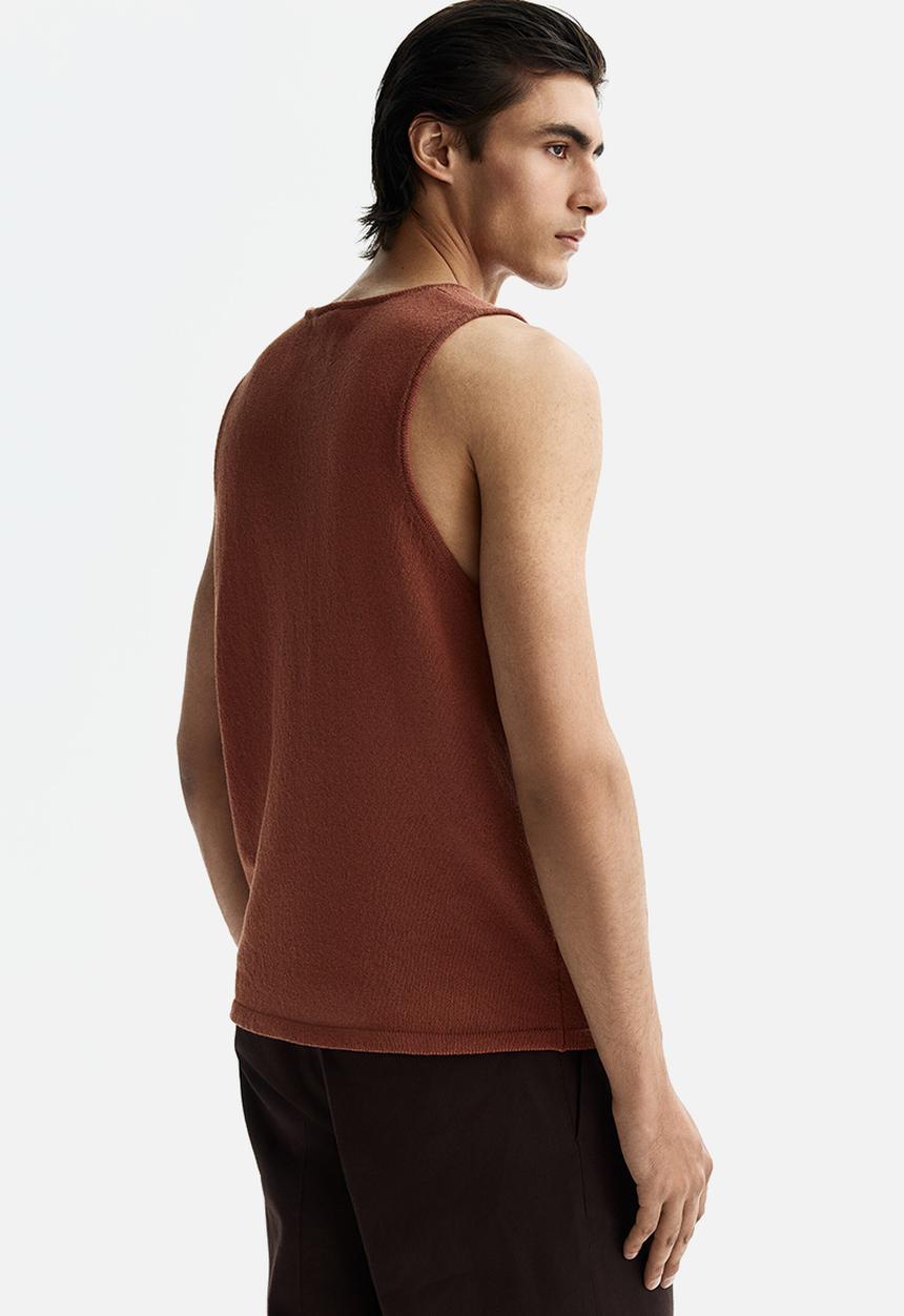 H&M - Regular fit knitted vest top - dusty red