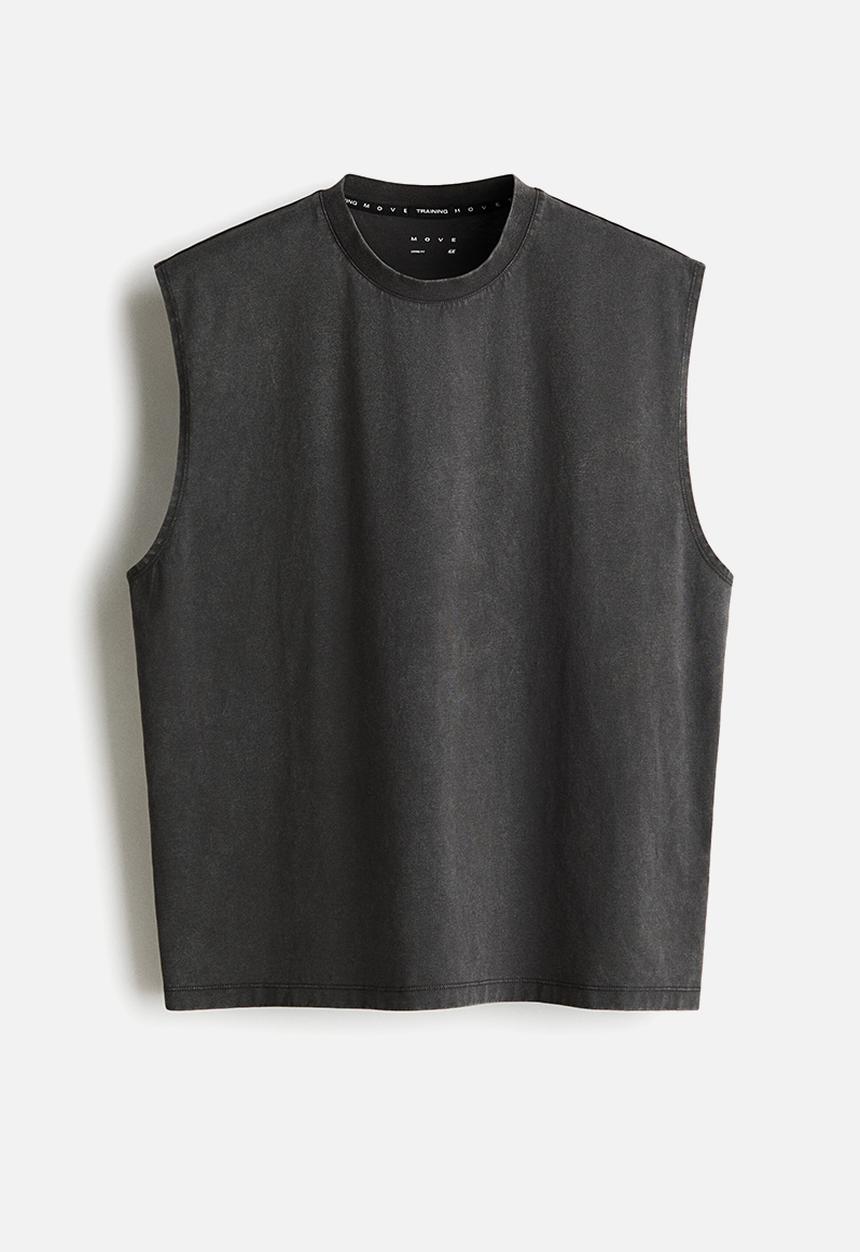 H&M - Loose fit sports vest top with drymove. - dark grey