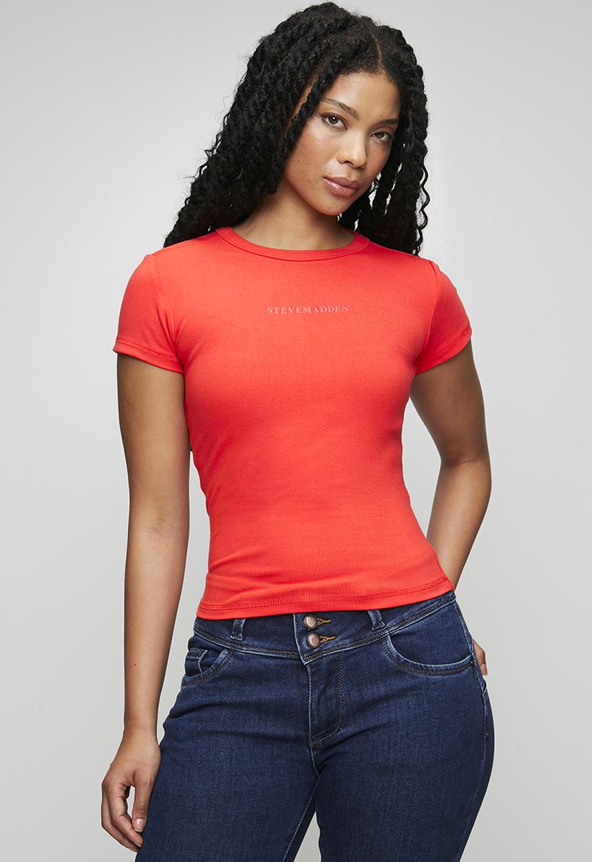 Steve Madden - Ladies kai short sleeve top - red