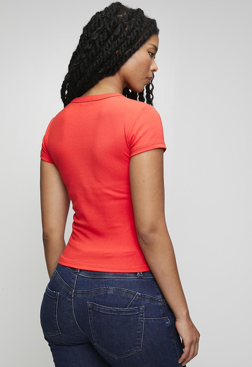 Steve Madden - Ladies kai short sleeve top - red