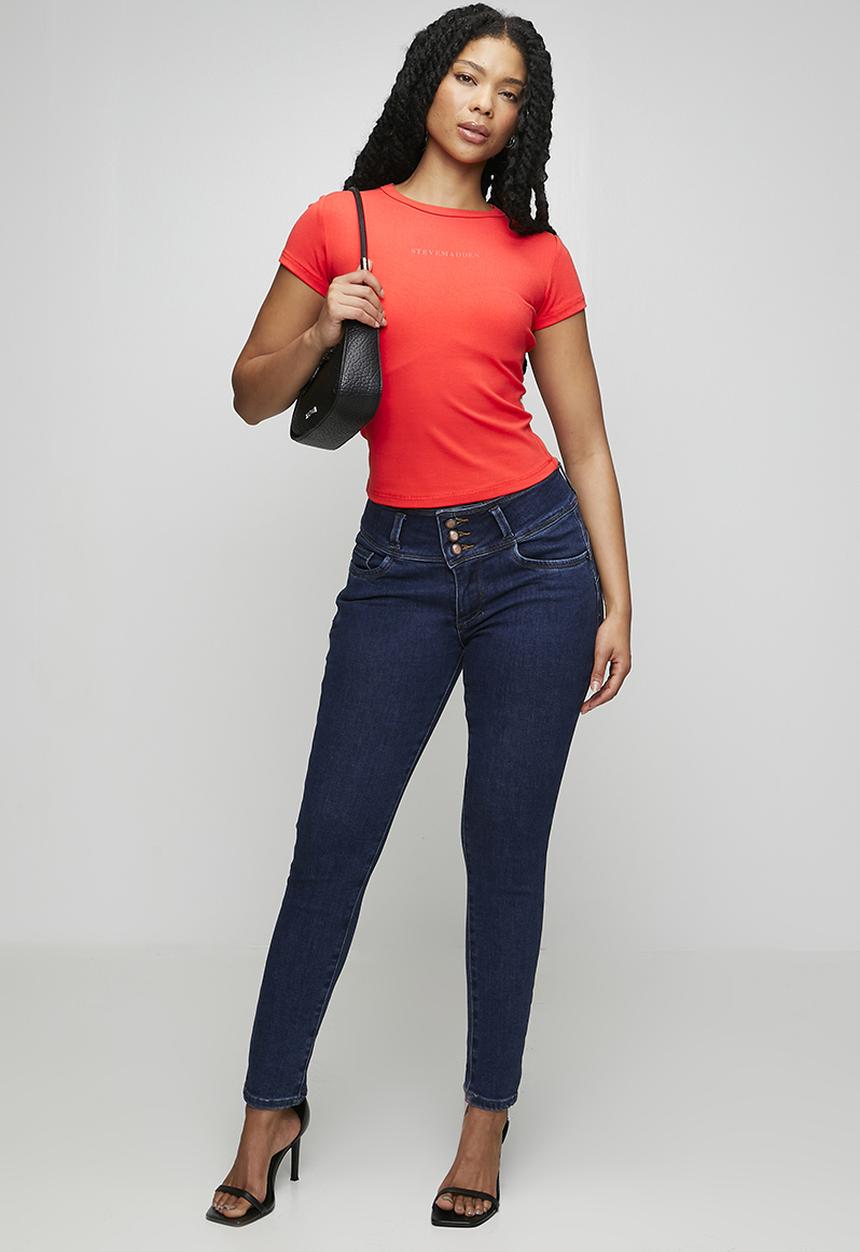 Steve Madden - Ladies kai short sleeve top - red