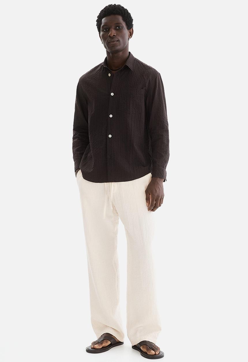 H&M - Relaxed fit textured trousers - white