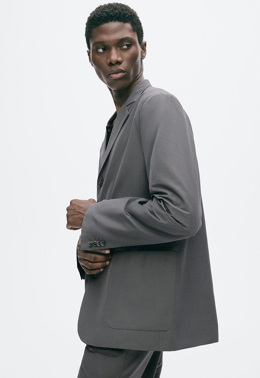 H&M - Relaxed fit single-breasted jacket - dark grey