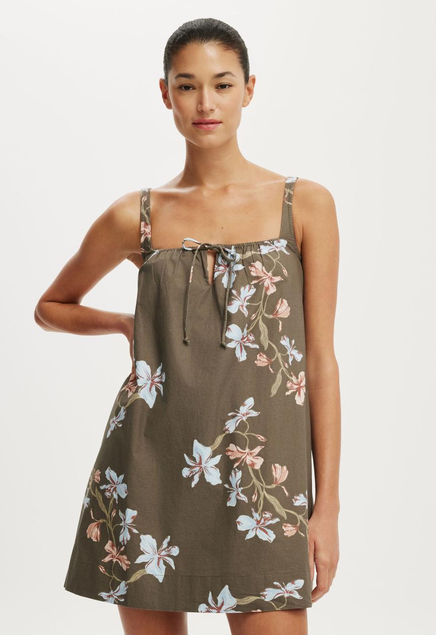 Cotton On - Willow Mini Dress - Isla Floral Blue