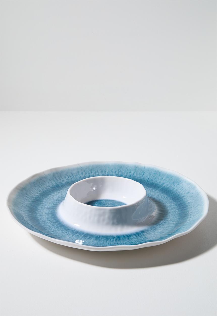 Excellent Houseware - Glaze Melamine Dip Plate 35cm - Blue 
