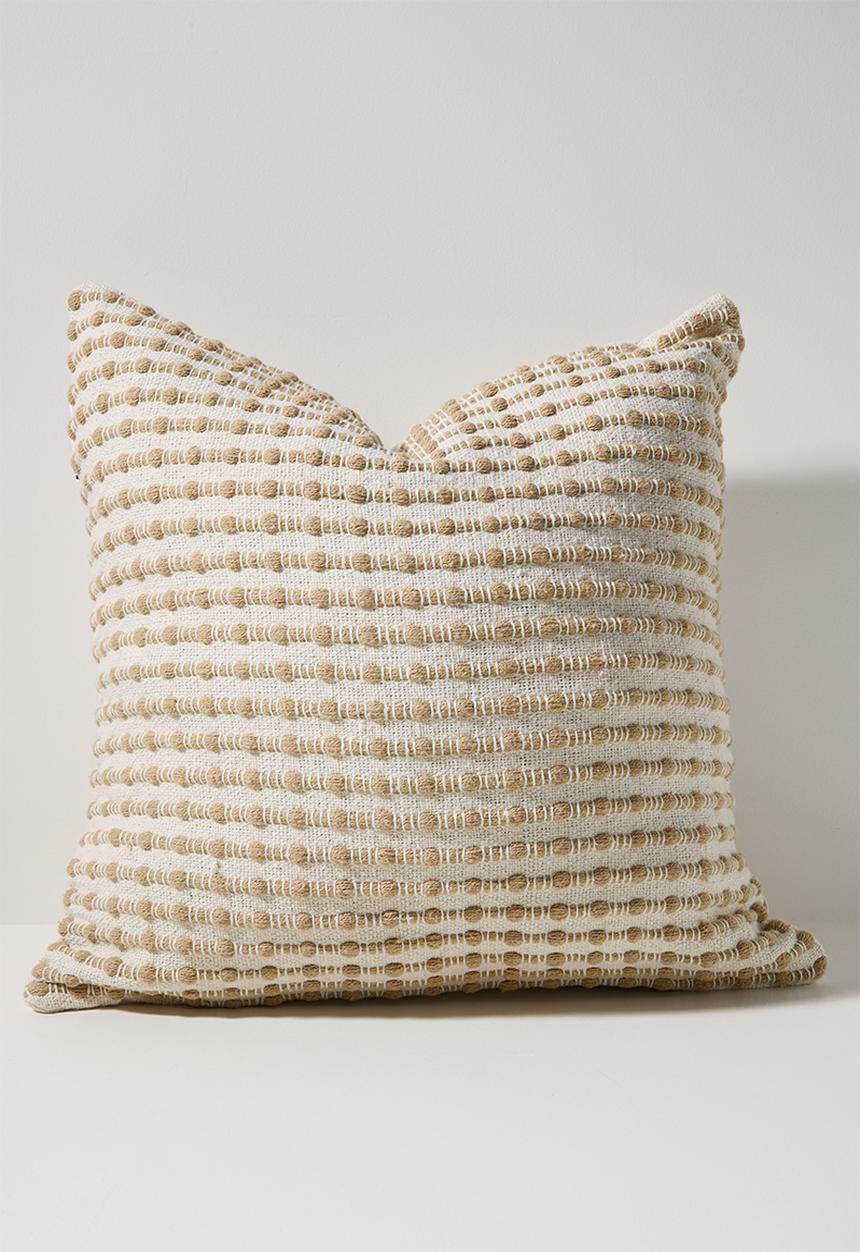 Sixth Floor - Eve  Woven Stripe Cushion Cover - Natural