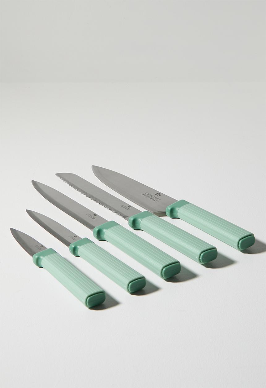 Excellent Houseware - 6 Piece Knife Set - Green
