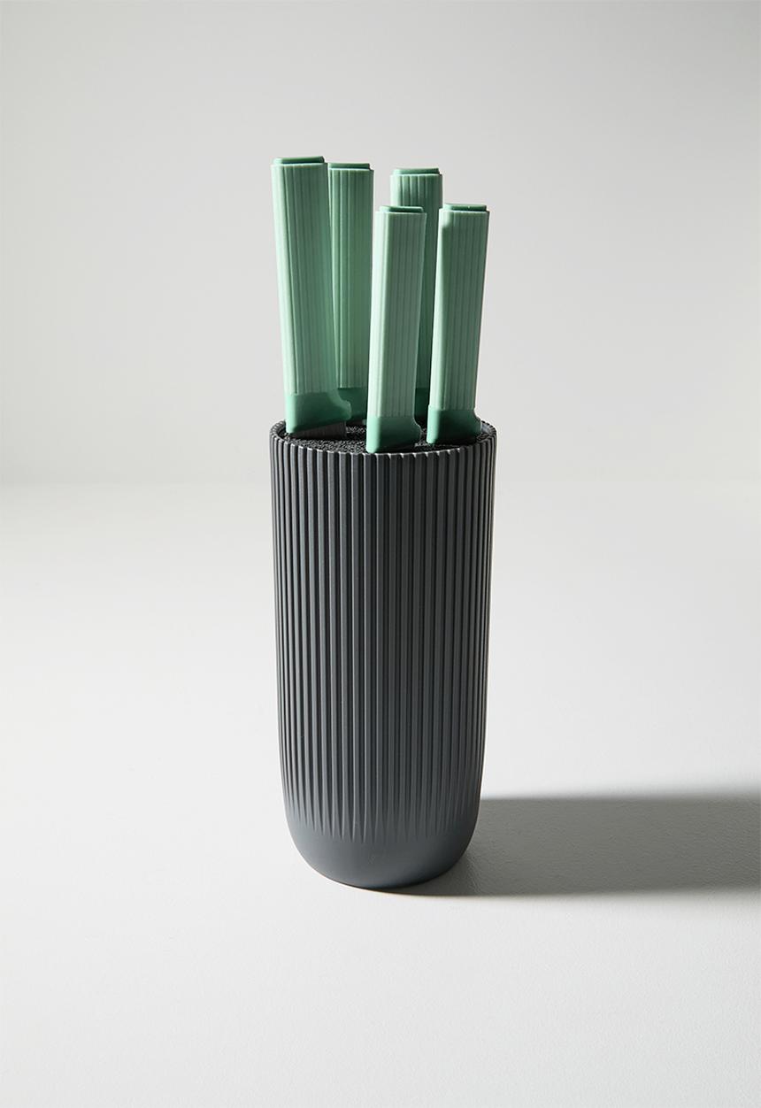 Excellent Houseware - 6 Piece Knife Set - Green
