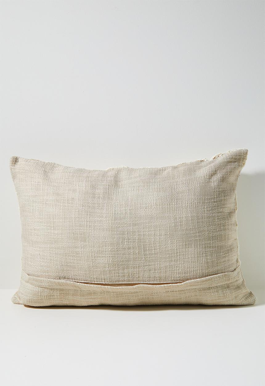 Sixth Floor - Embroidered foliage Scatter Cover- Natural