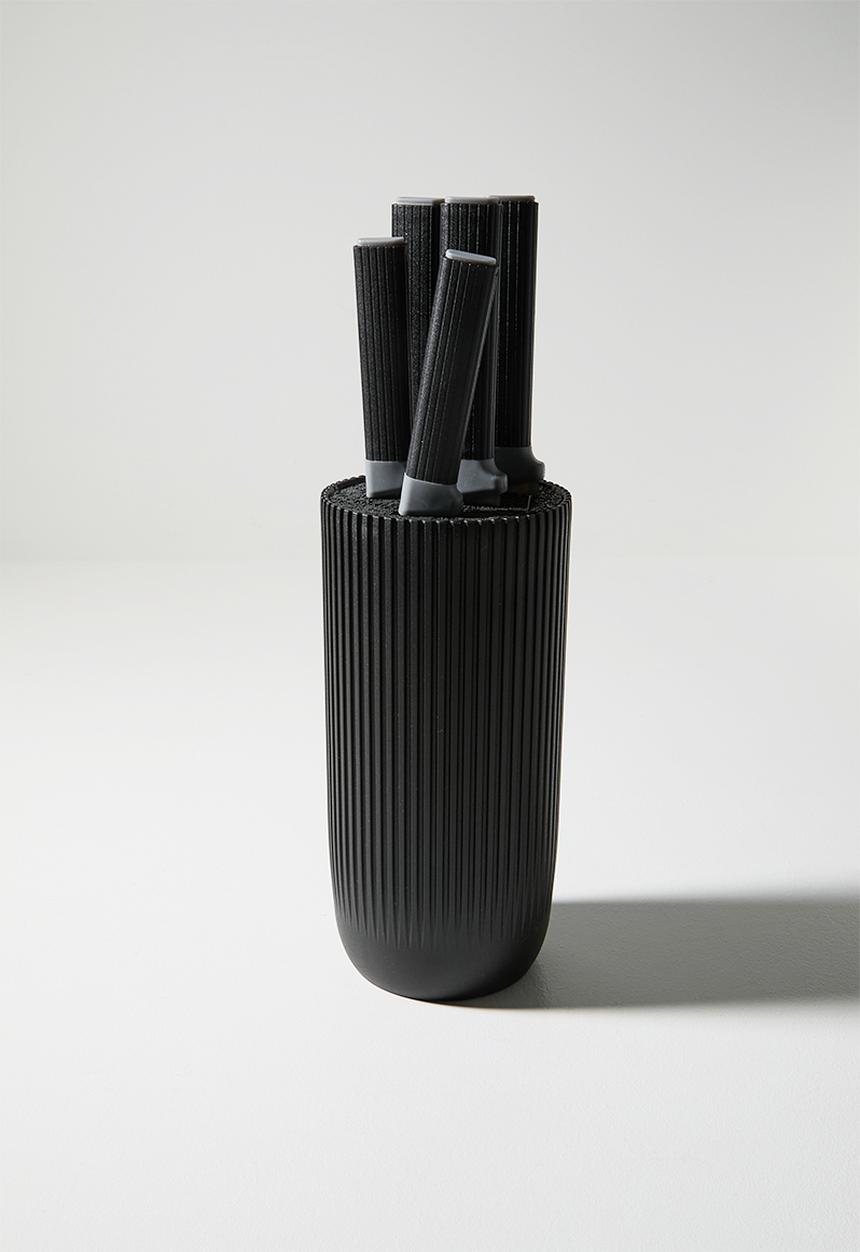 Excellent Houseware - 6 Piece Knife Set - Black