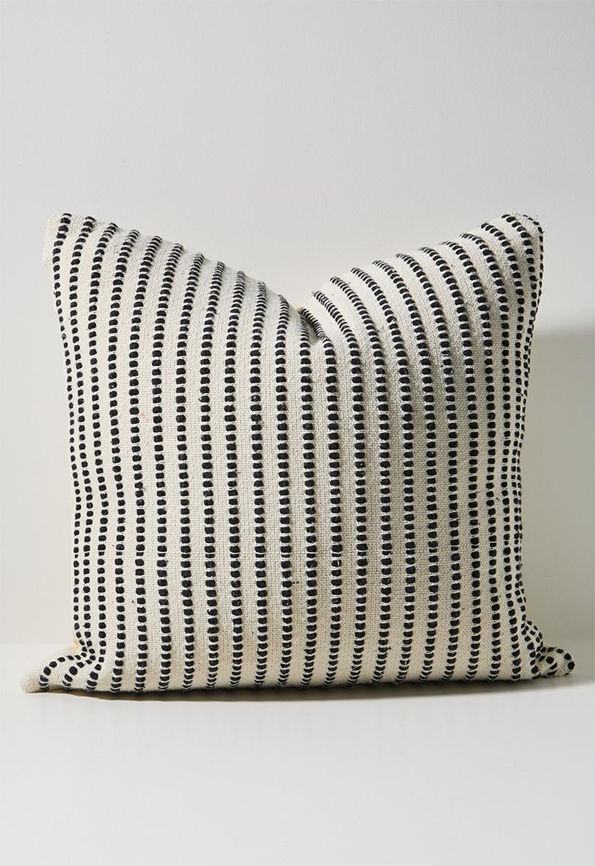 Sixth Floor - Zephyr Woven Stripe Cushion Cover - Charcoal