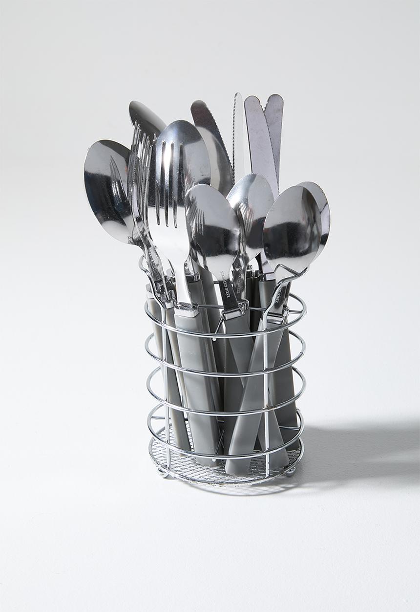 Excellent Houseware - Chrome S steel  17pcs cutlery set - Grey