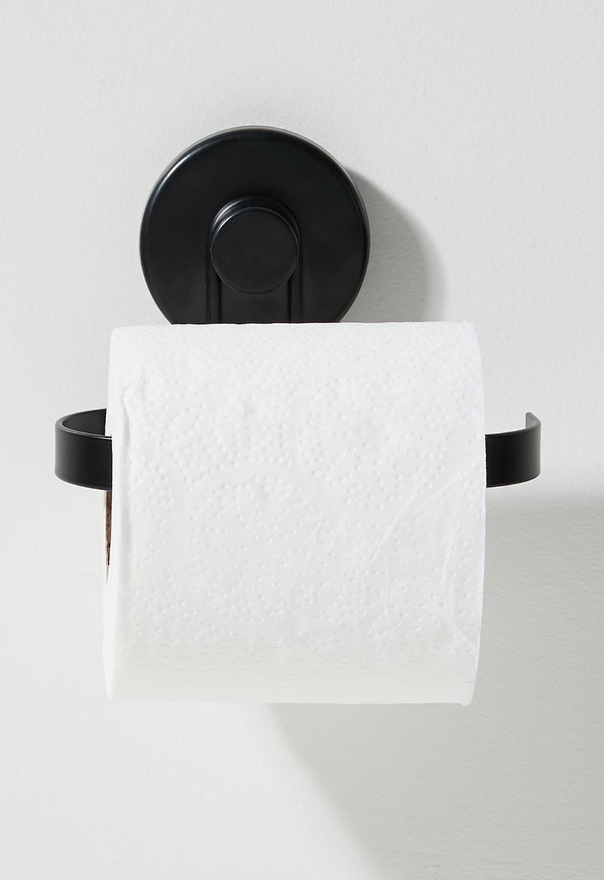 Bathroom Solutions - Suction toilet roll holder - black