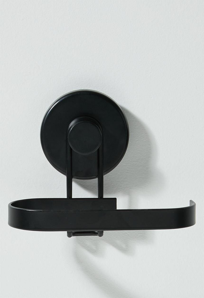Bathroom Solutions - Suction toilet roll holder - black