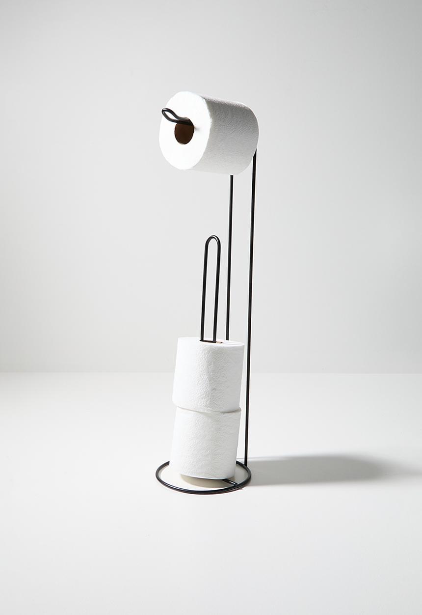 Bathroom Solutions - Toilet roll holder coated metal - black