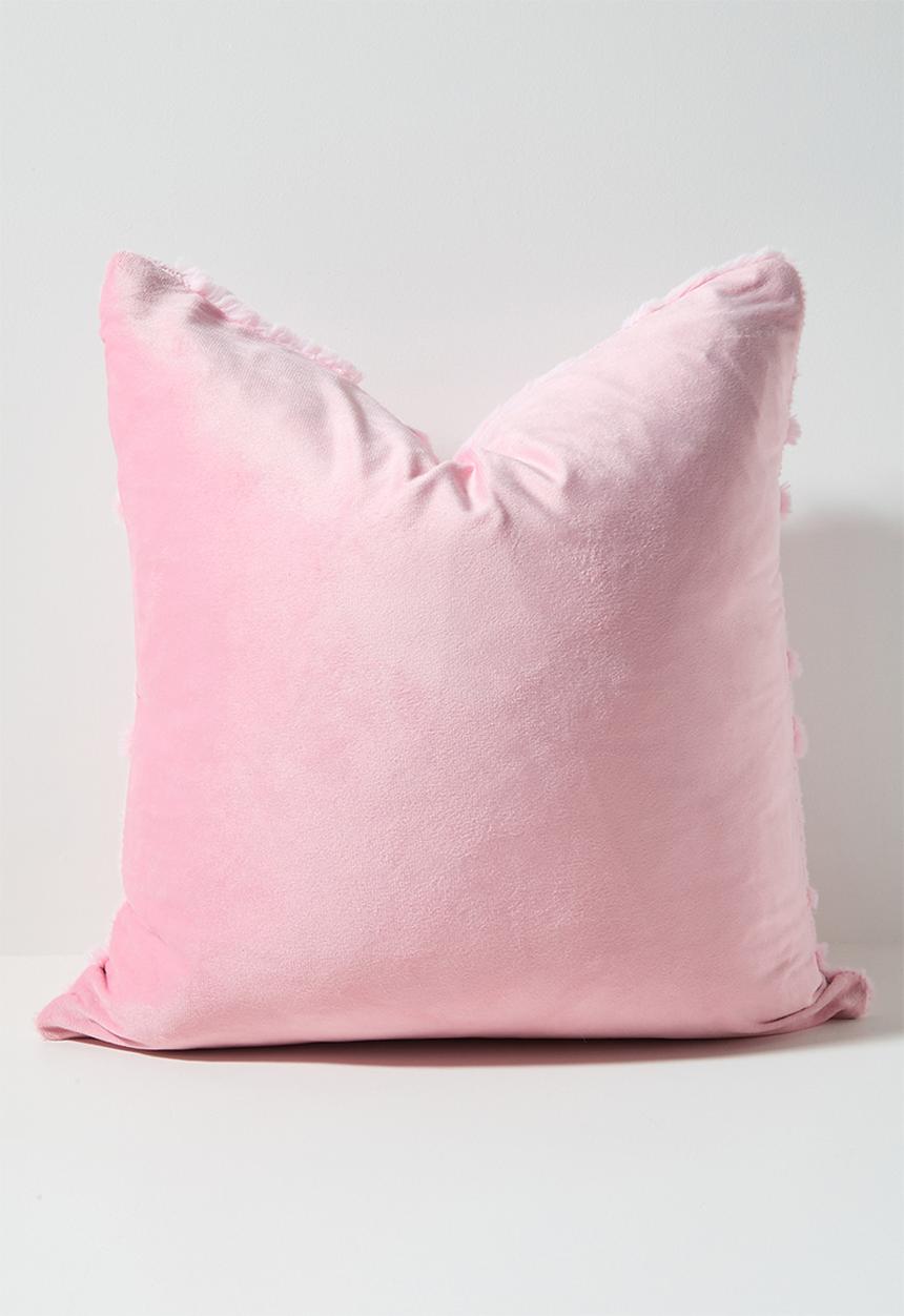 Pop Candy - Textured all-over bow cushion cover - pink