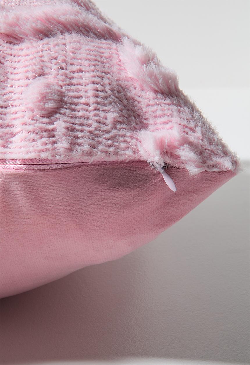 Pop Candy - Textured all-over bow cushion cover - pink