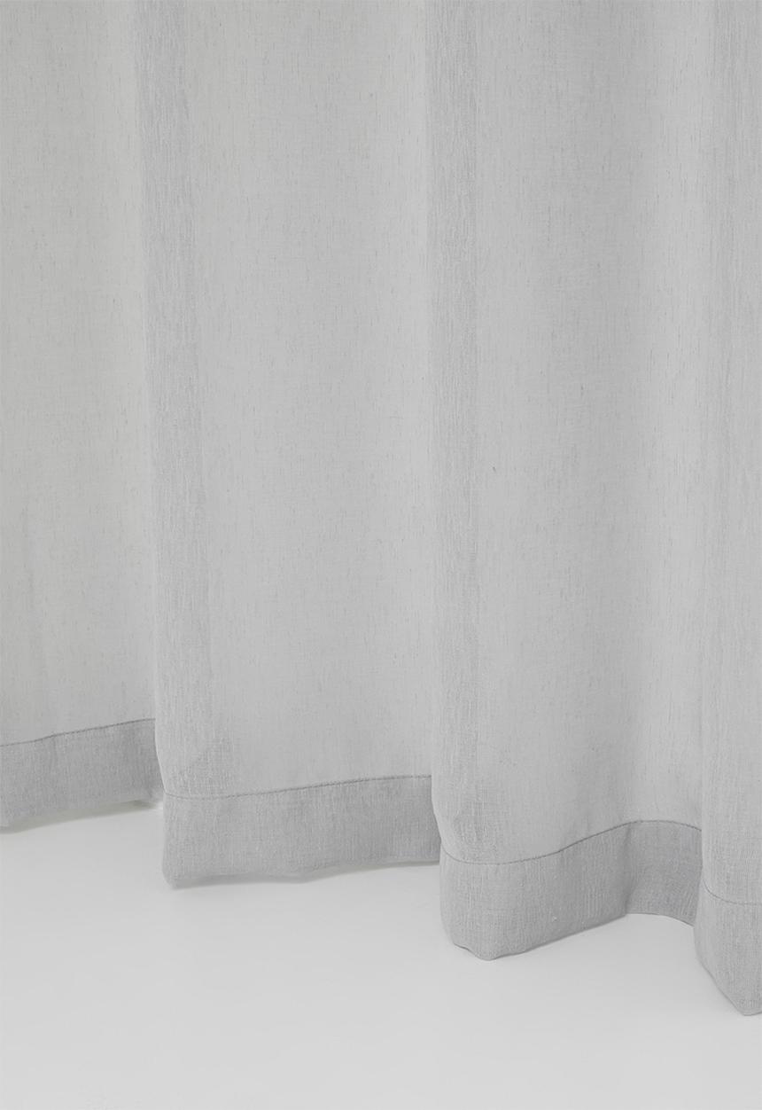 Sixth Floor - Linen Look Textured Slub Semi Sheer Eyelet Curtain - Grey