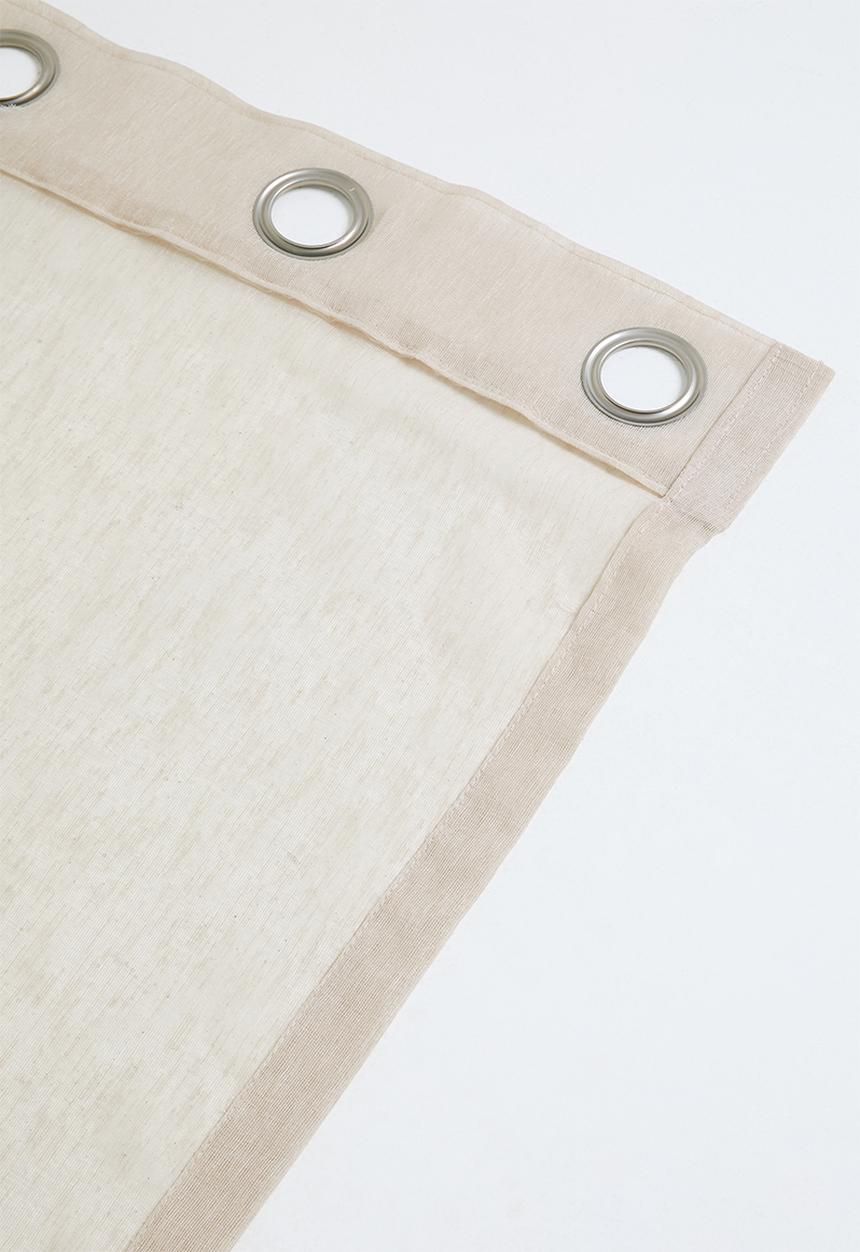 Sixth Floor - Linen Look Textured Slub Semi Sheer Eyelet Curtain - Oatmeal