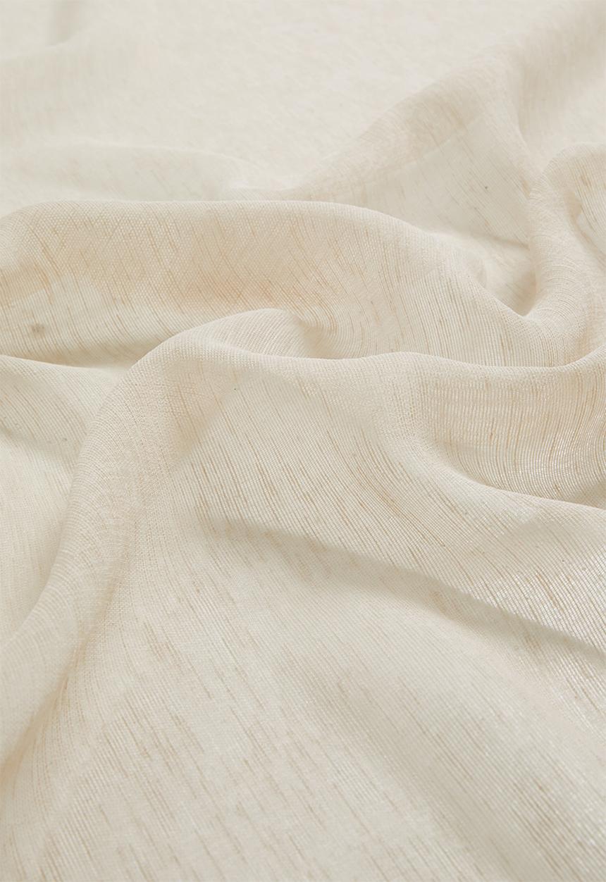 Sixth Floor - Linen Look Textured Slub Semi Sheer Eyelet Curtain - Oatmeal