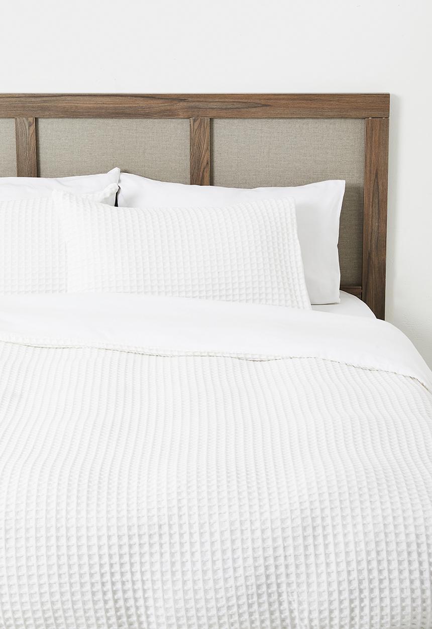 Sixth Floor - Mesa Cotton Waffle Duvet Cover Set - White