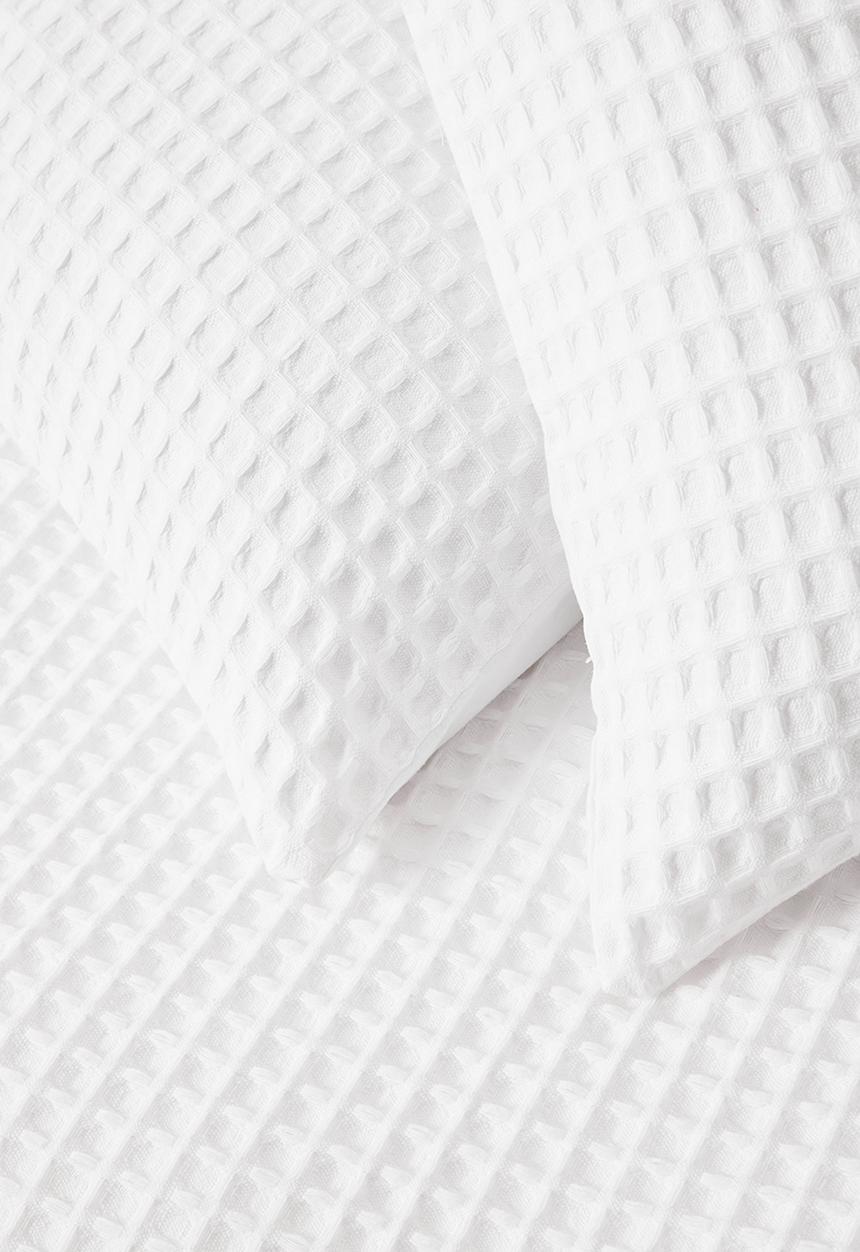 Sixth Floor - Mesa Cotton Waffle Duvet Cover Set - White