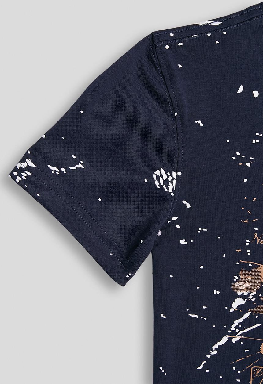 SOVIET - Boys Rotary Print T-Shirt - Navy