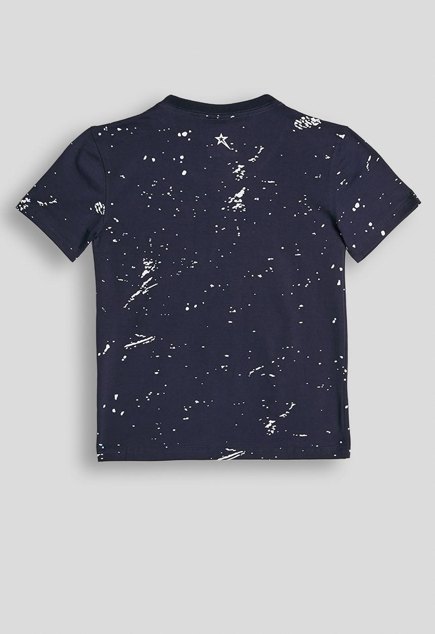 SOVIET - Boys Rotary Print T-Shirt - Navy