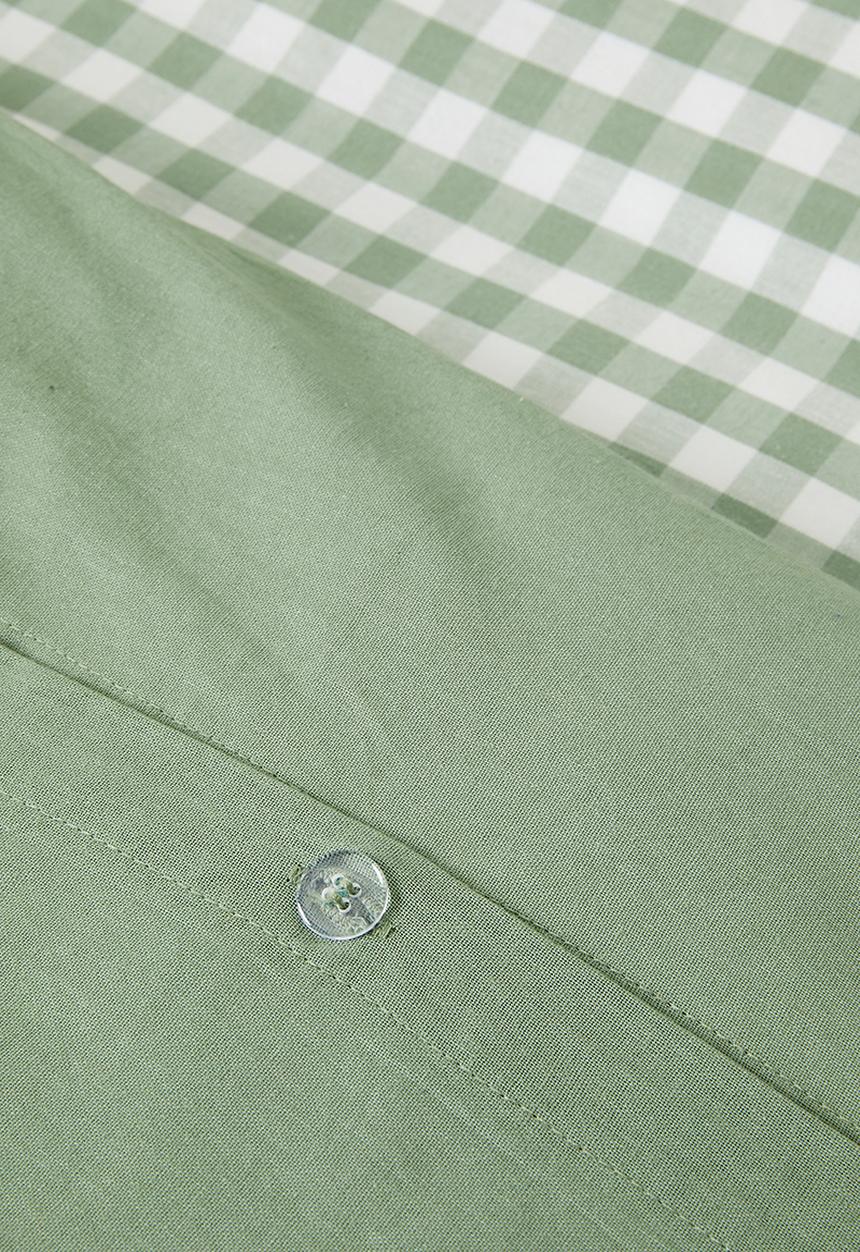 Sixth Floor - Alcove Cotton Yarn Dye Check Duvet Cover - Olive & White