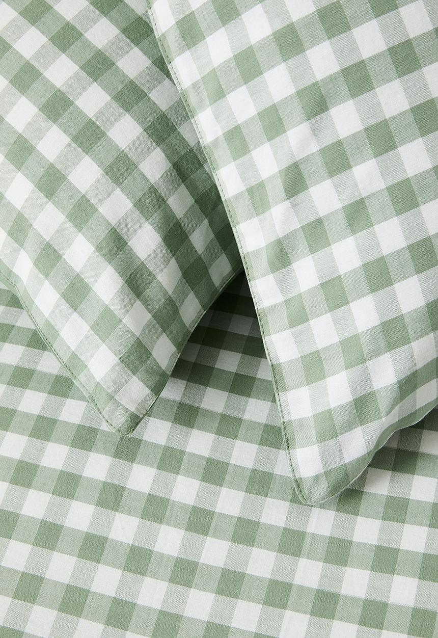 Sixth Floor - Alcove Cotton Yarn Dye Check Duvet Cover - Olive & White