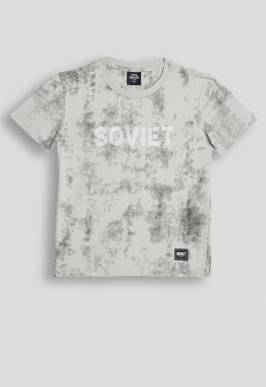 SOVIET - Boys Rotary Print T-Shirt - Cloud