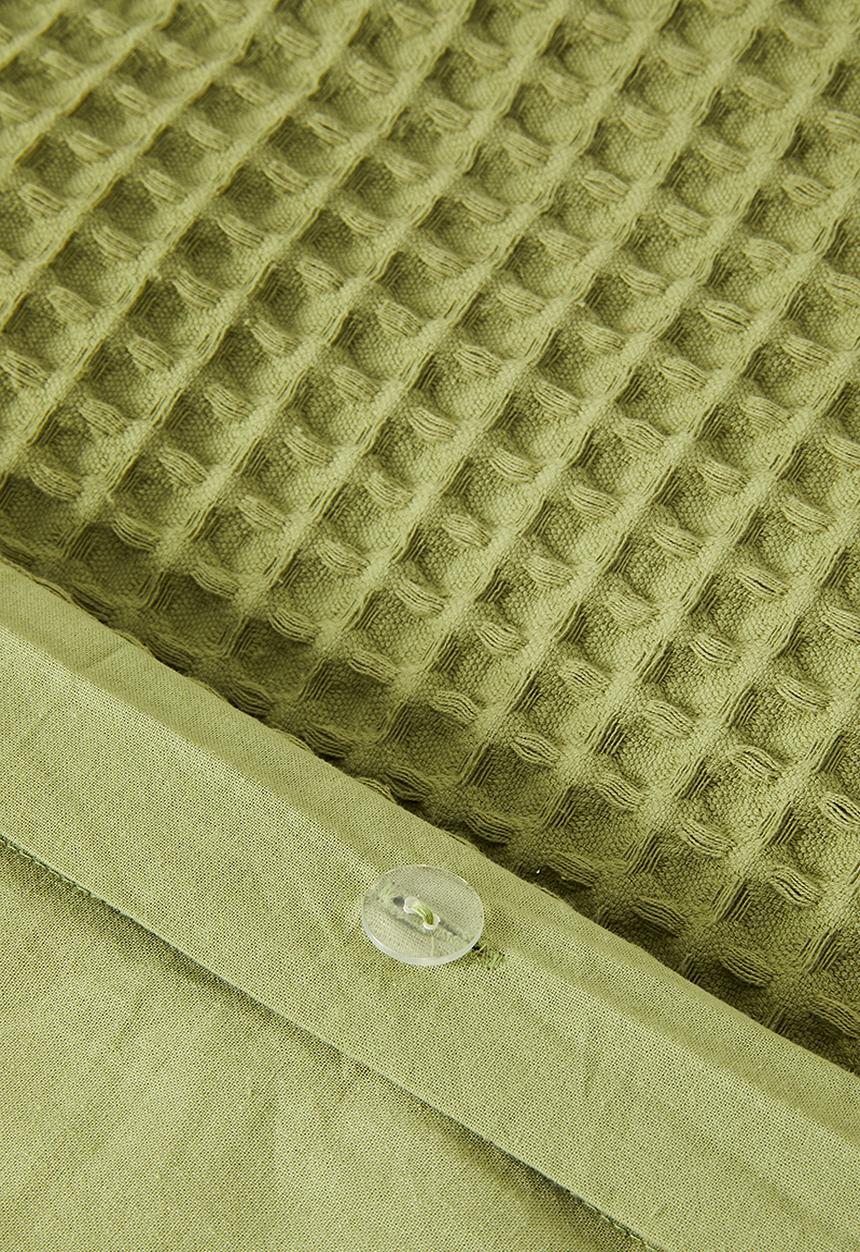 Sixth Floor - Mesa Cotton Waffle Duvet Cover Set - Sage