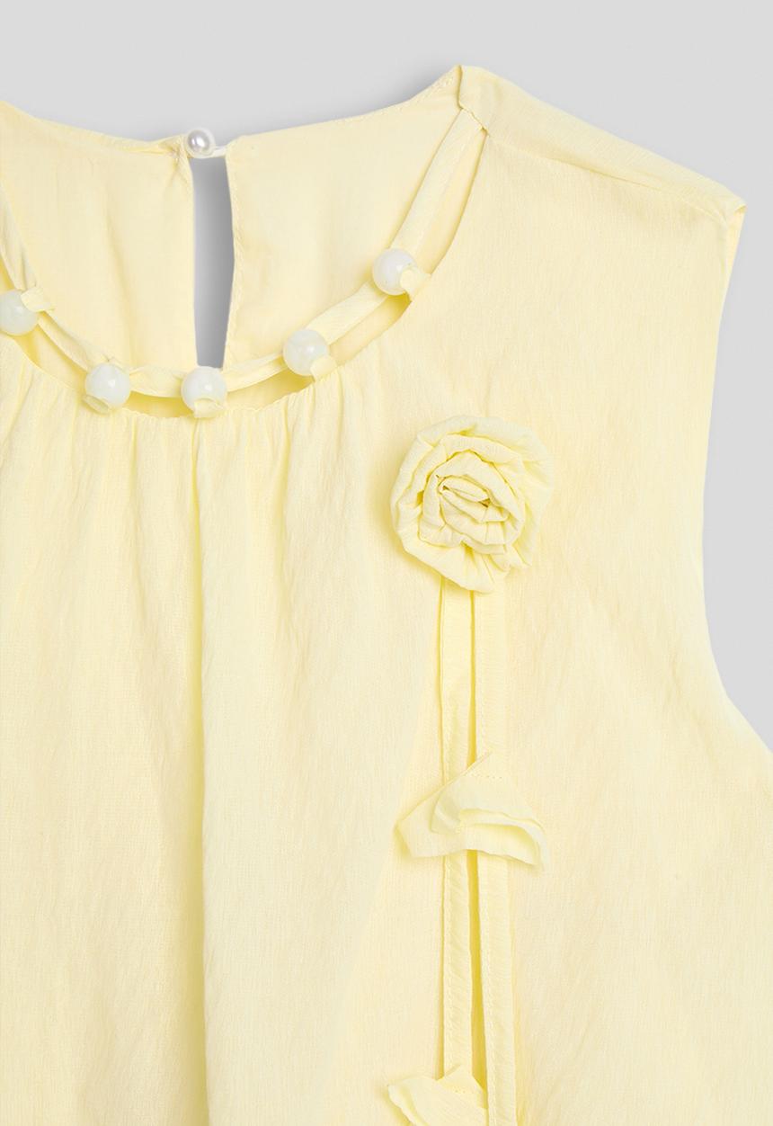 Pop Candy - Asymmetrical tier hem dress - light yellow