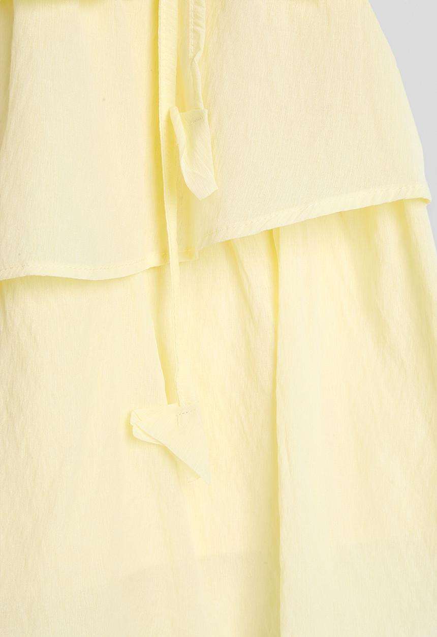 Pop Candy - Asymmetrical tier hem dress - light yellow