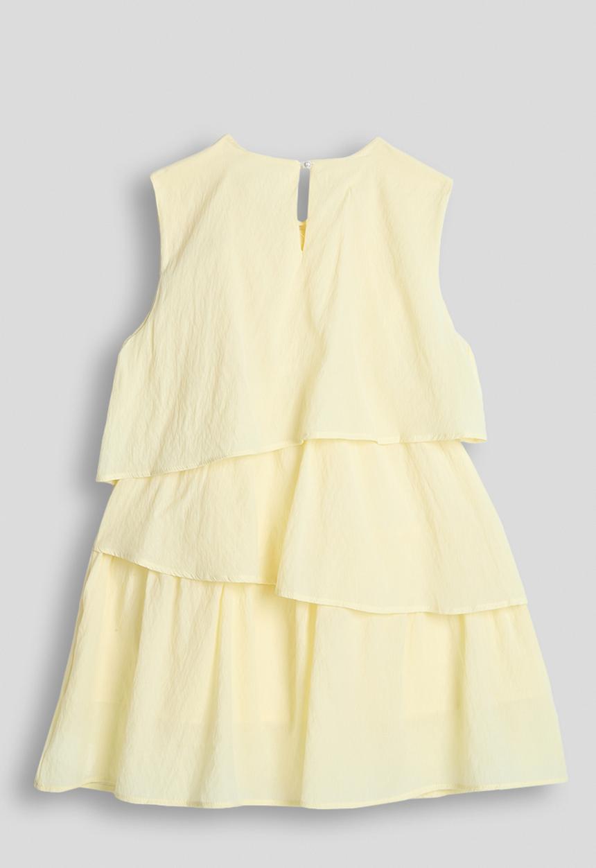Pop Candy - Asymmetrical tier hem dress - light yellow