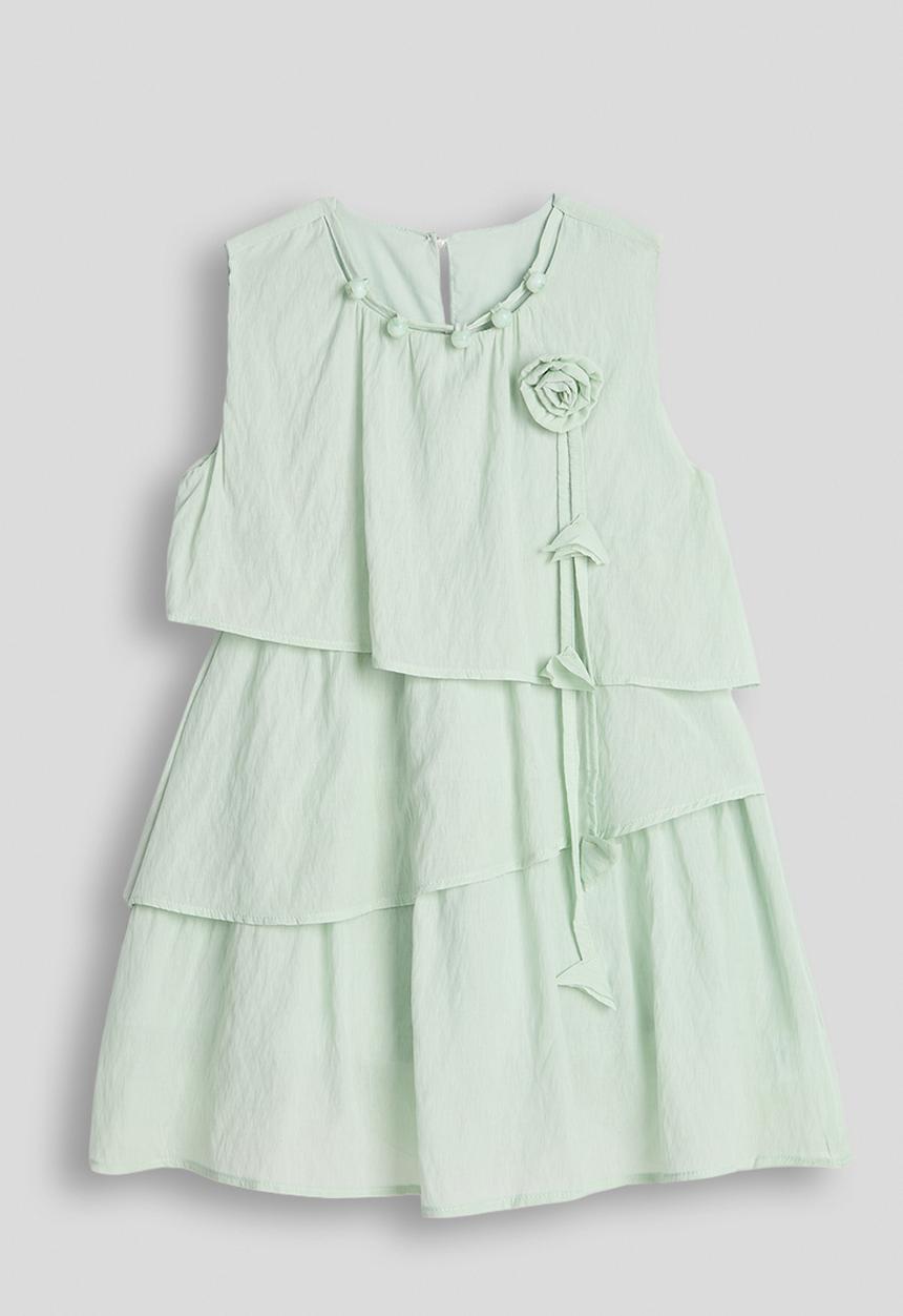 Pop Candy - Asymmetrical tier hem dress - light sage