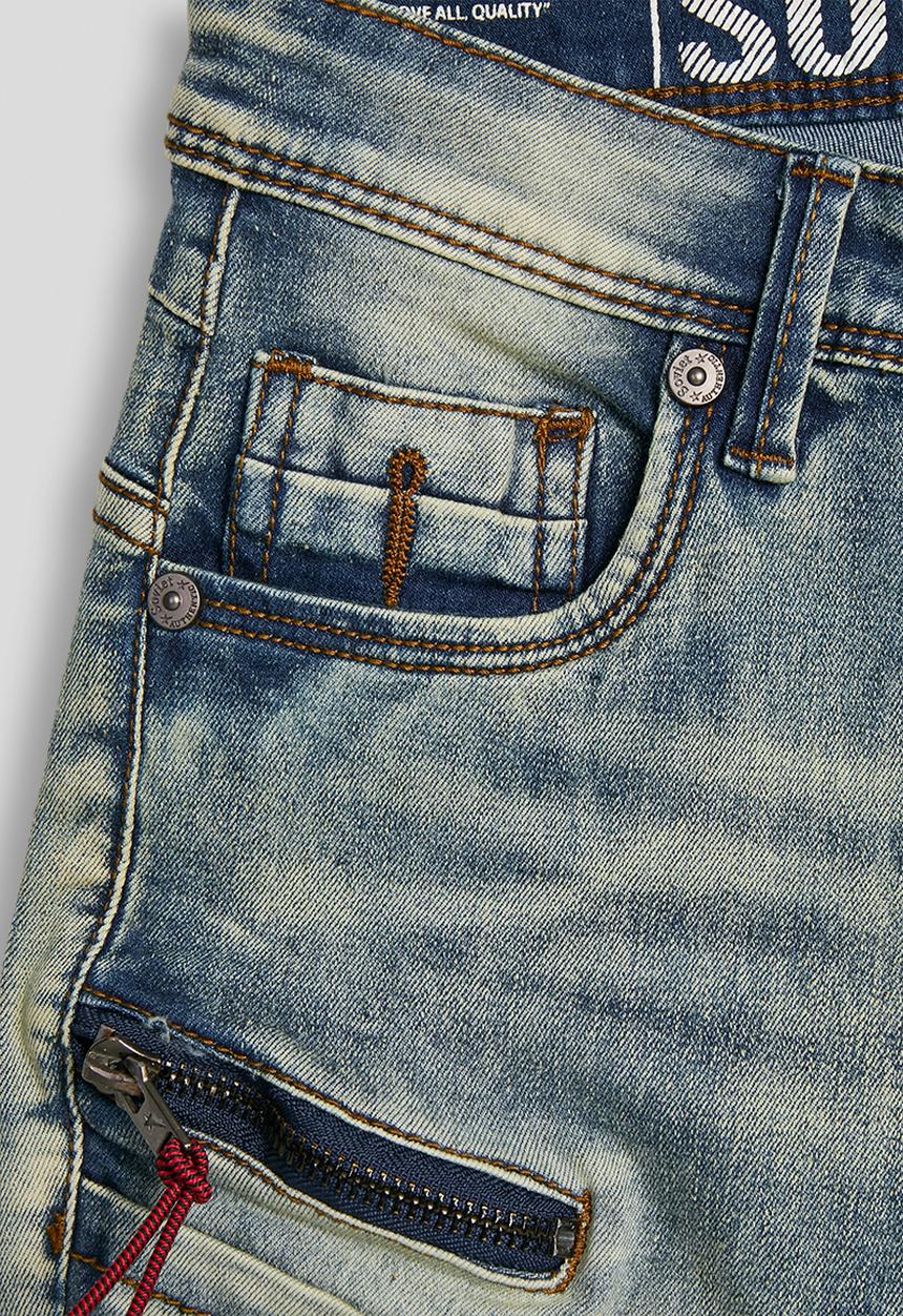 SOVIET - Boys Cargo Pocket Denim Short - Tea Stain