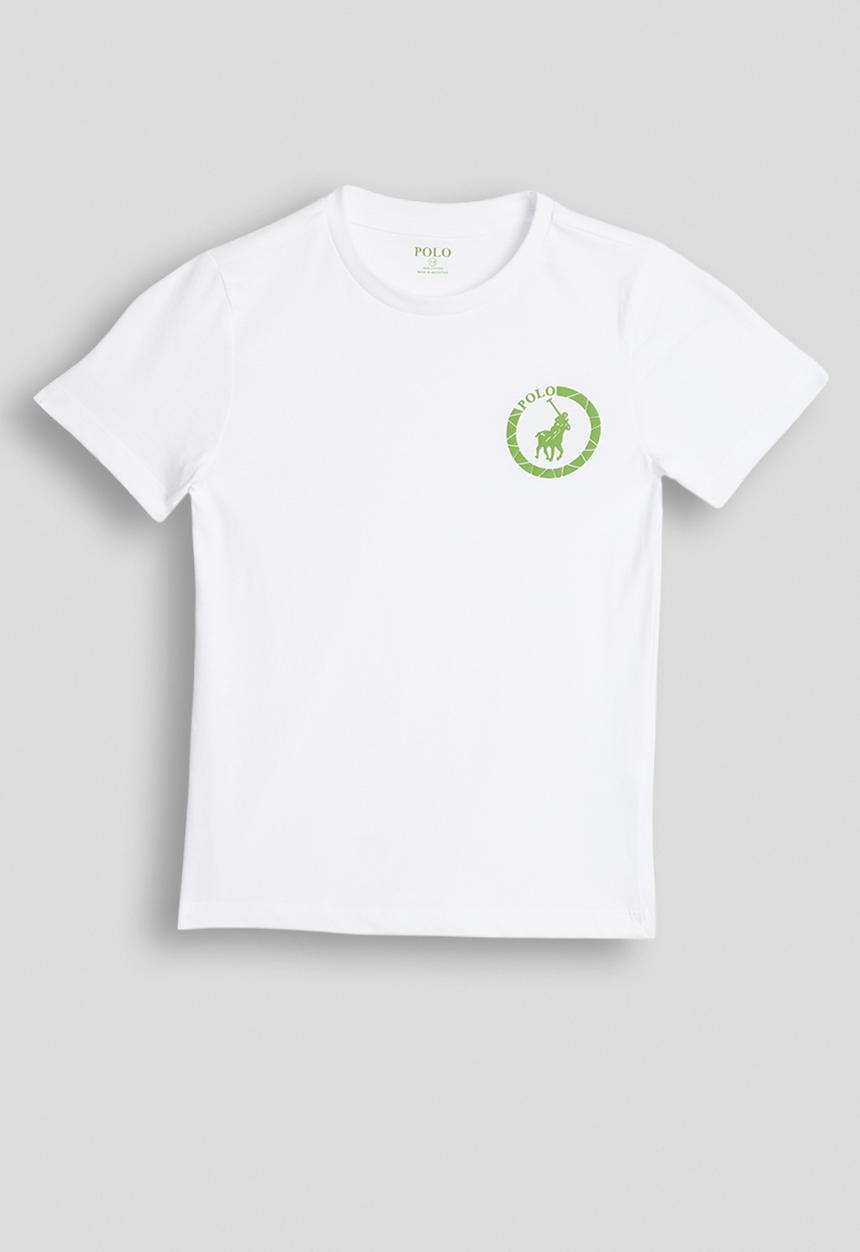 POLO - Boys Cory Printed Short sleeve Tee - White