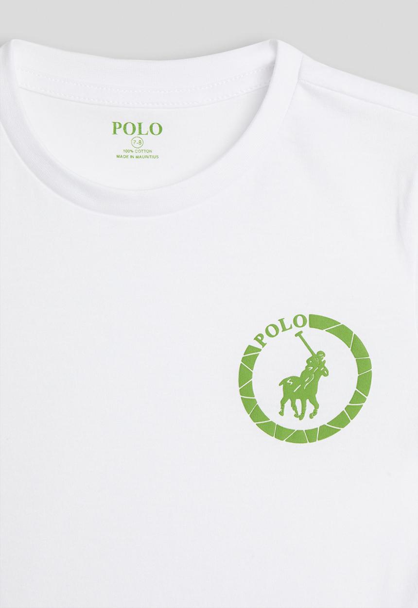 POLO - Boys Cory Printed Short sleeve Tee - White
