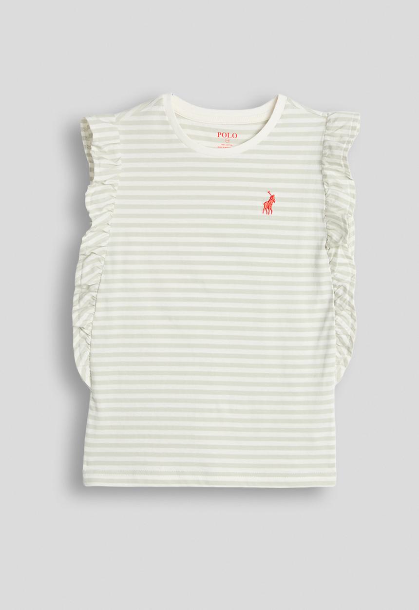 POLO - Girls Chloe Frill Sleeveless Tee - Cool Sage