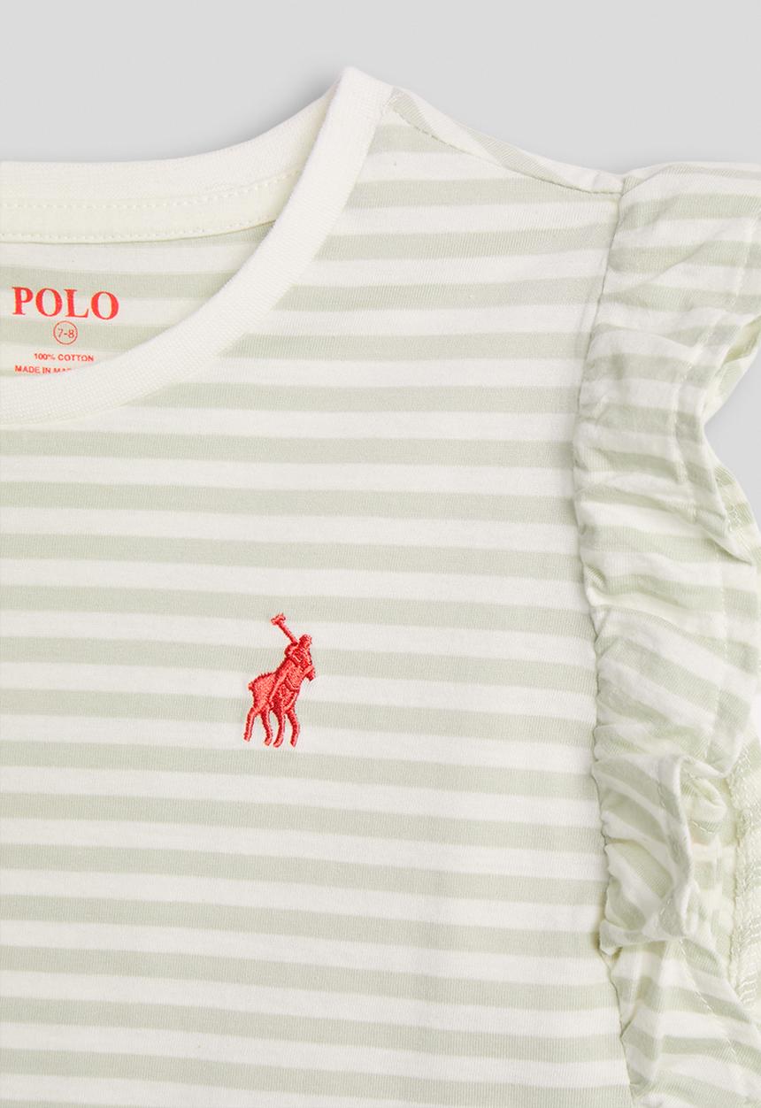 POLO - Girls Chloe Frill Sleeveless Tee - Cool Sage