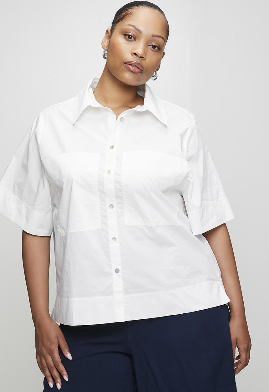 Me&B - Plus Big Pocket Shirt - Milk